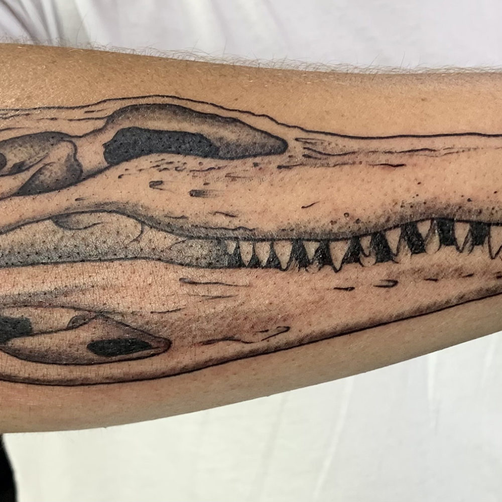 aligator-skull-forearm-tattoo